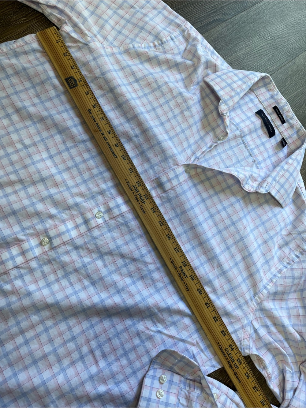 Tommy Hilfiger Pastel Blue and Pink Plaid Dress Shirt - Picture 3 of 5
